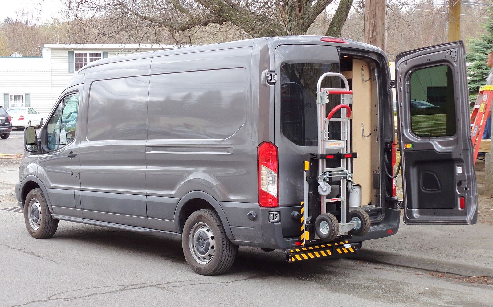 Ford Transit high-roof cargo van with commercial upfit