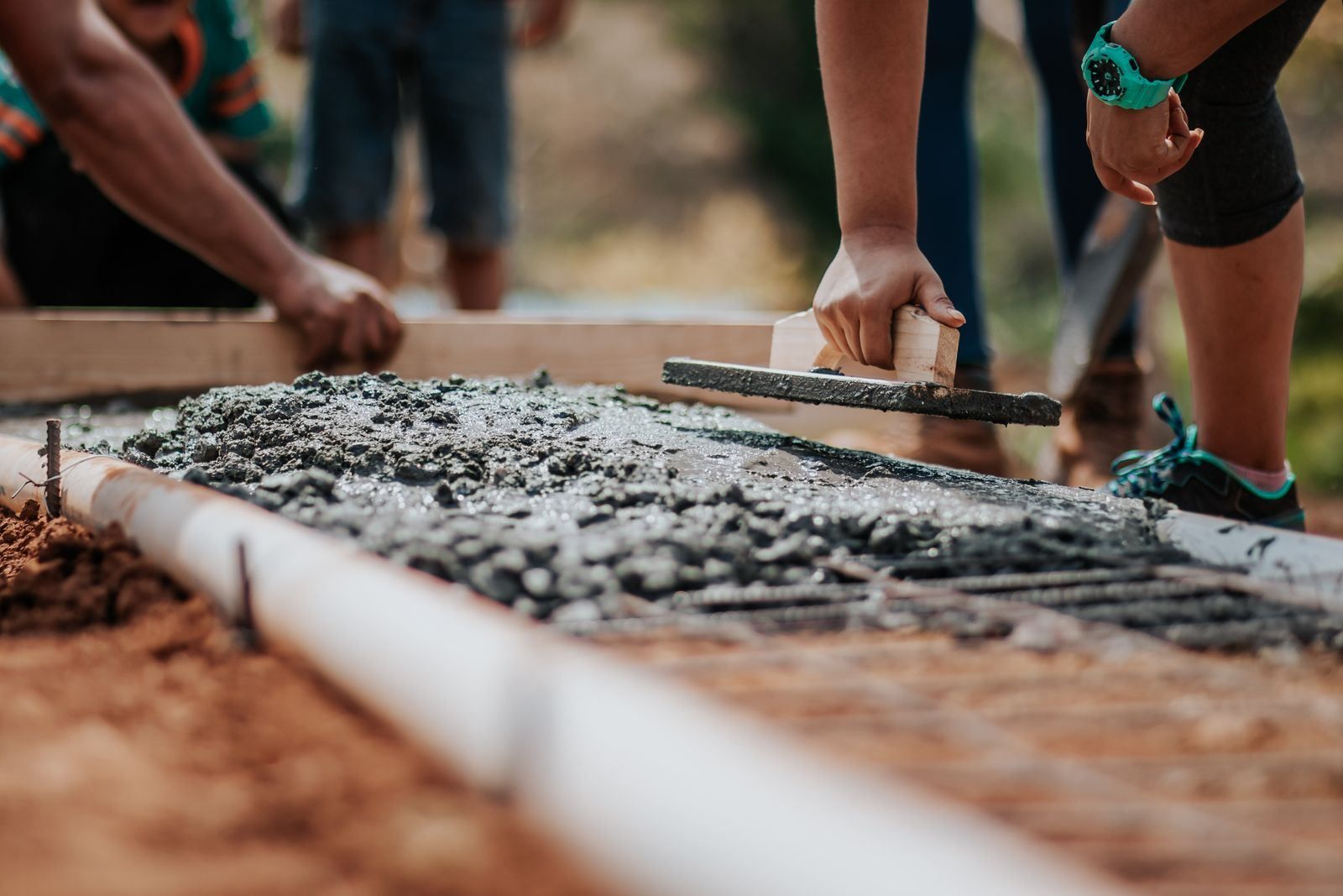 Construction crew working on a jobsite
